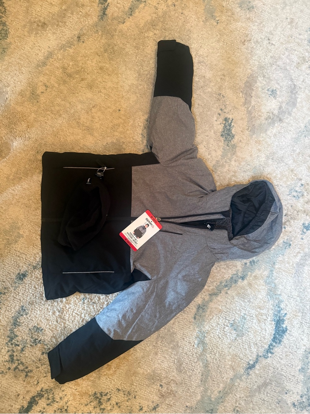 Boys's Two-Tone Gray and Black Hooded Jacket system